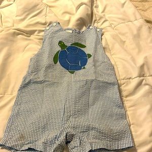 Z U boutique blue and white sear sucker in gingham.